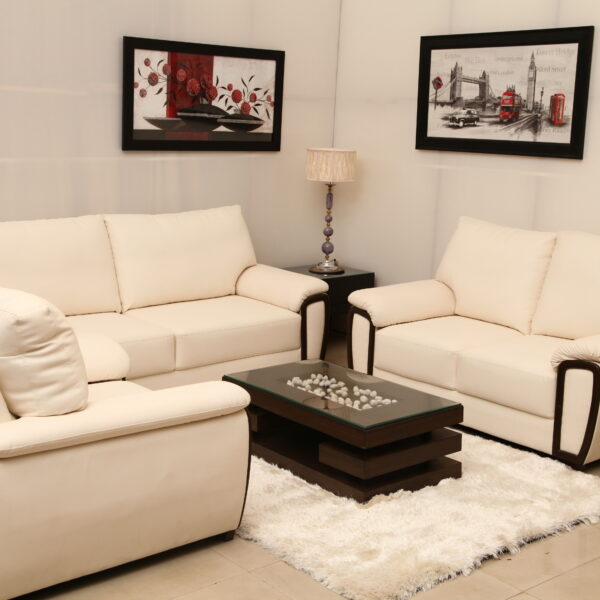 Off-white sofa set with premium fabric, featuring a 3+2+1 configuration, modern design, and comfortable seating, ideal for elegant living rooms.