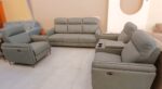 Modern recliner sofa set with plush upholstery, cup holders, and ergonomic design for a stylish and comfortable living room setup.